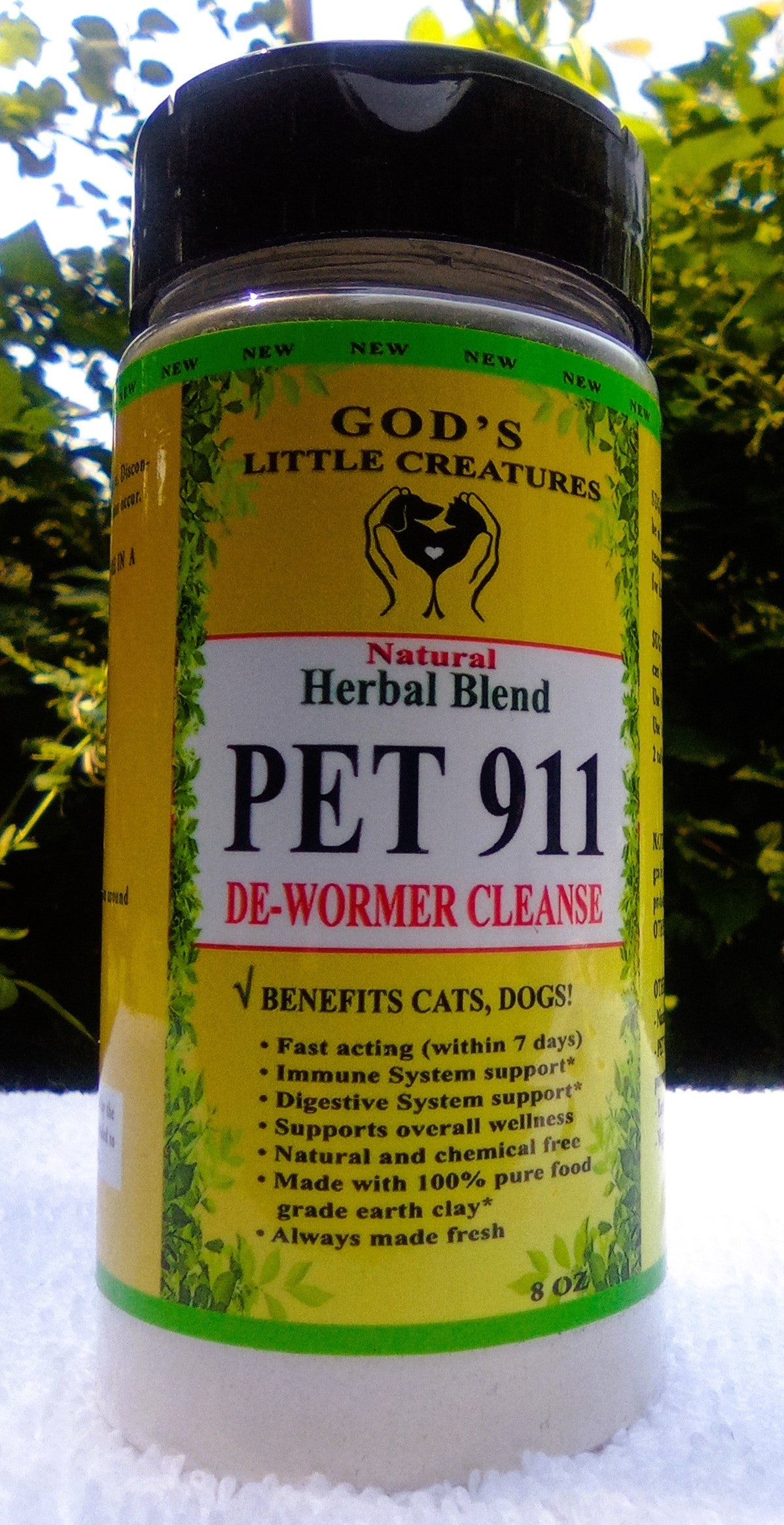 Pet 911 Dewormer 8ozNatural herbal formula for dogs and cats by Gods Little Creatures