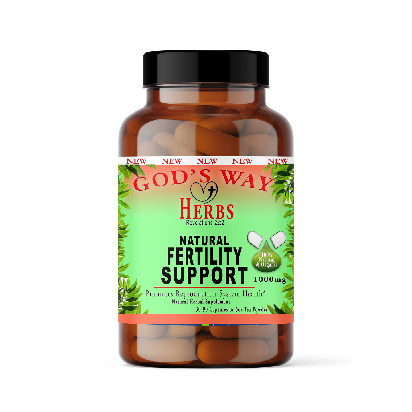 Fertility Booster herbal formula, reproductive system wellness, fertility, red clover, damiana, dong quai, angelica root, maca and more natural dr sebi herbs.