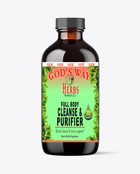 Full Body Cleanse & Purifier 8oz liquid Tonic by Gods Way Herbs, natural detox, liver support. elderberry, chaparral, yellowdock and burdock root.