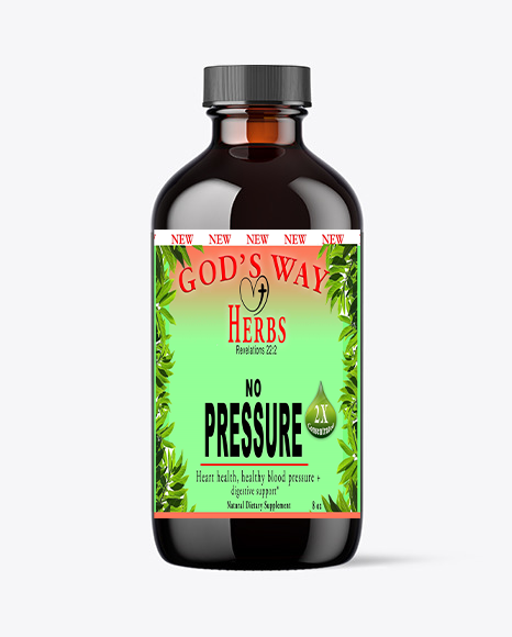 No Pressure (8oz) liquid Tonic natural herbal supplements, digestion, heart health, pressure, immunity by god's way herbs, dandelion root, chaparral, nopal cactus, burdock root and more