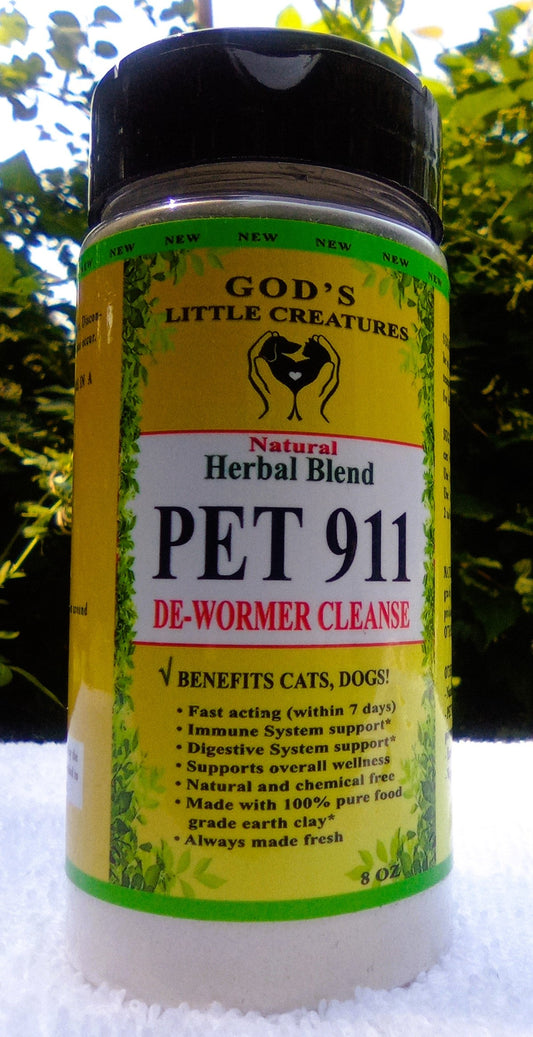 Pet 911 Dewormer 8ozNatural herbal formula for dogs and cats by Gods Little Creatures