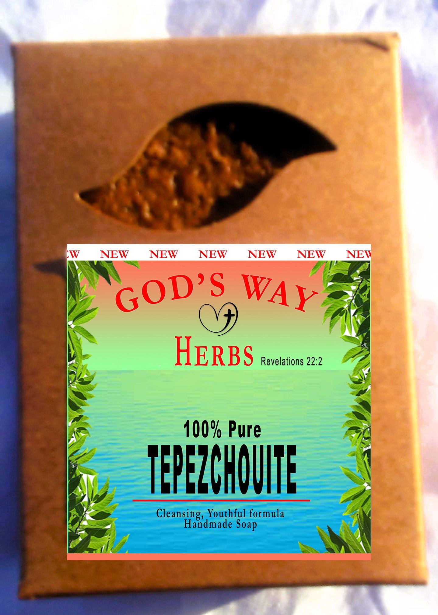 100% Pure Tepezcohuite Soap bars by Gods Way Herbs, natural, personal care, tepezcohuite, facial, soap, natural, vegan, face cleanser by Gods Way Herbs