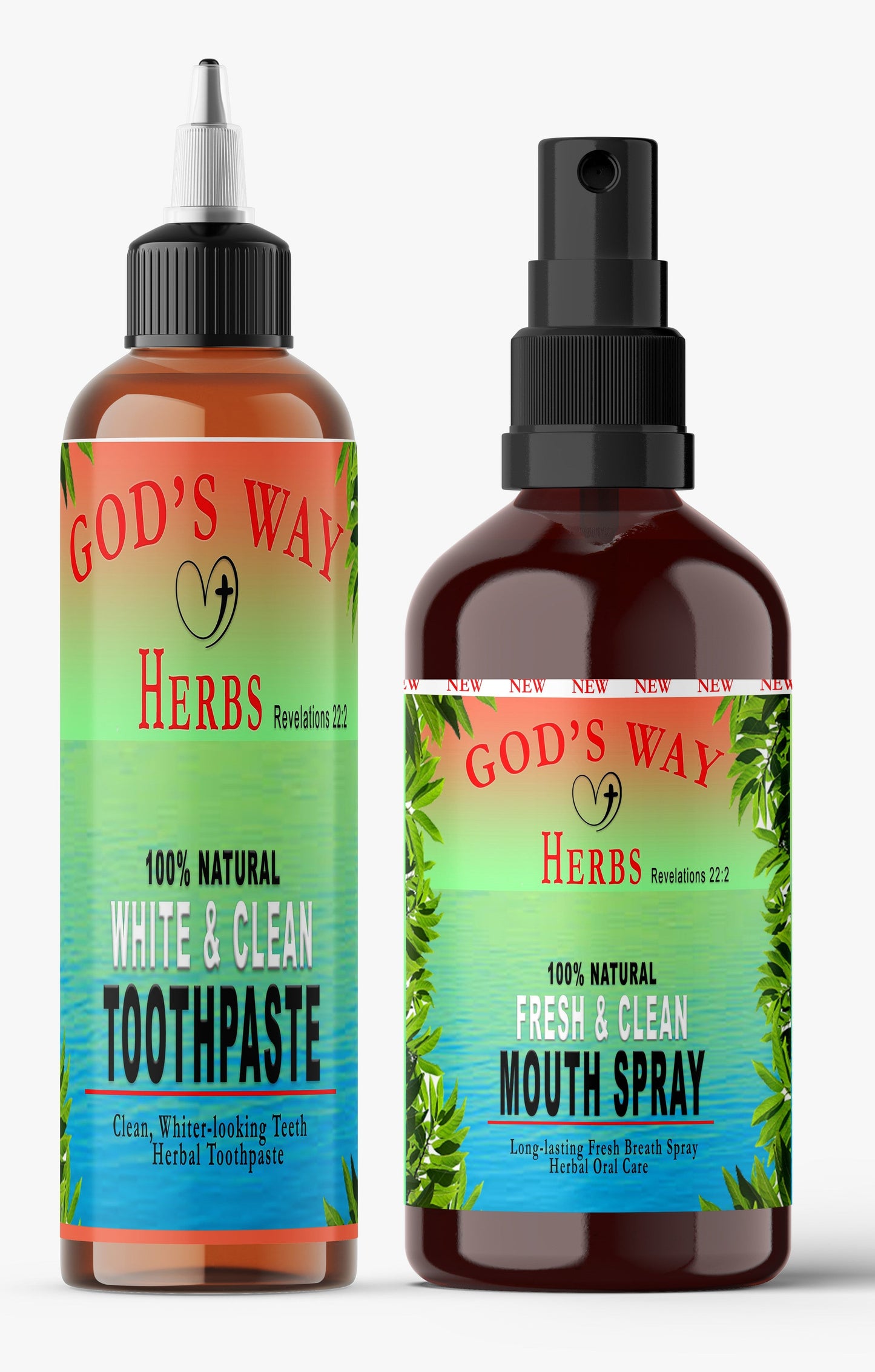 White & Clean Herbal Toothpaste & Mouth Spray (6oz) by God's Way Herbs