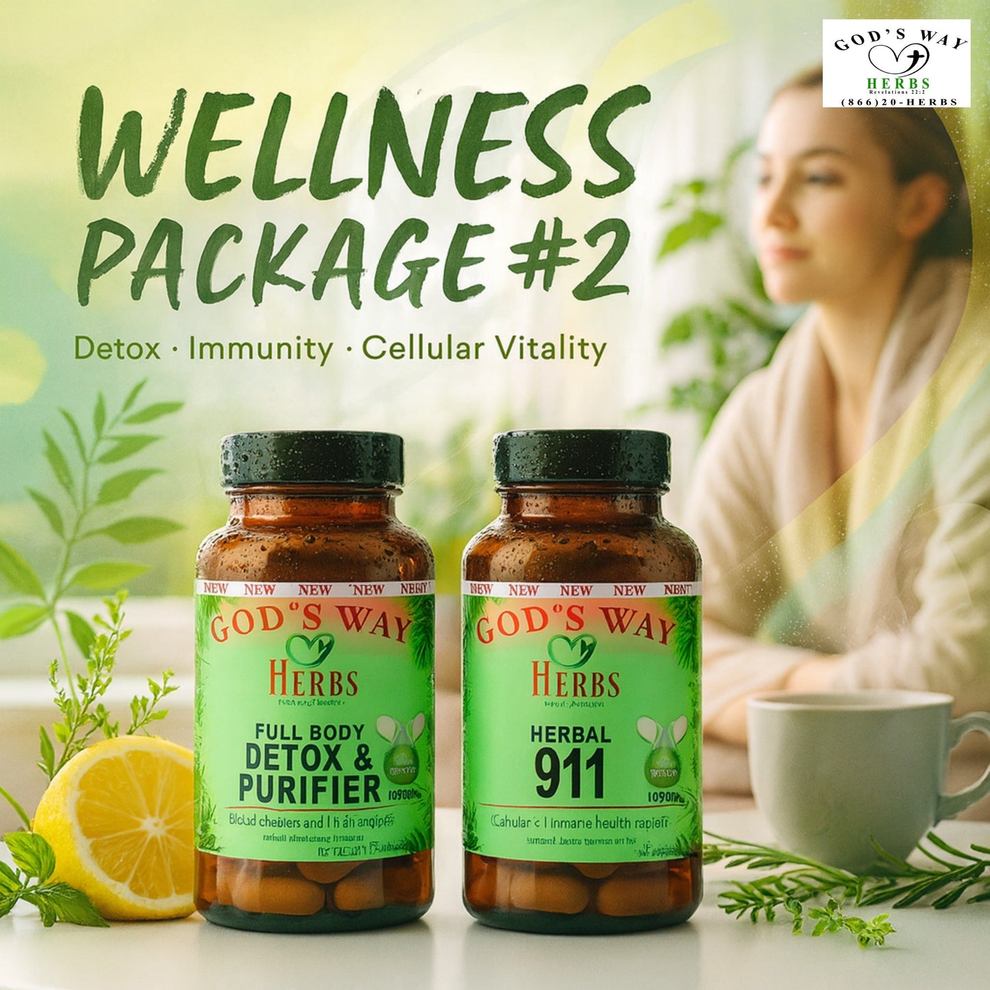 Herbal 911 (60ct) Dr. Sebi inspired by God's Way Herbs