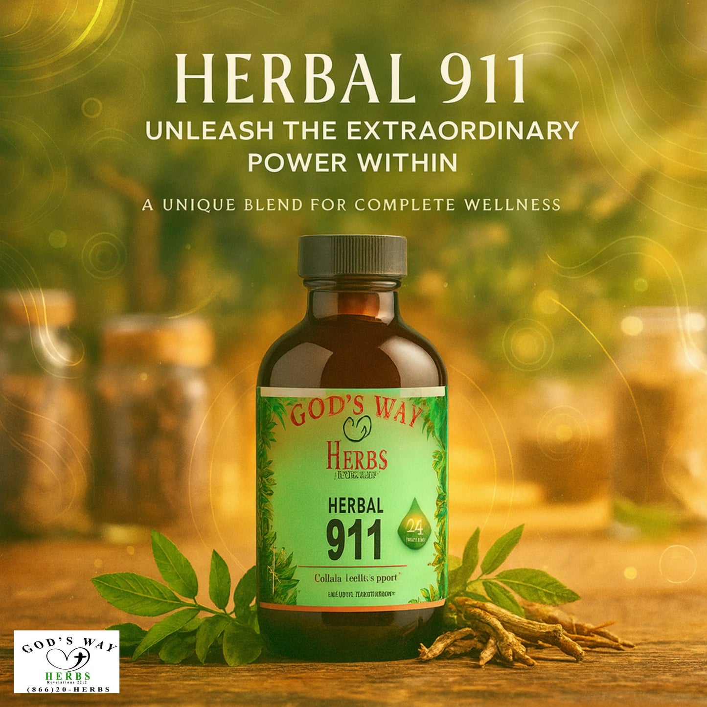 Herbal 911 Tonic (8oz) Dr. Sebi inspired Master Tonic by God's Way Herbs